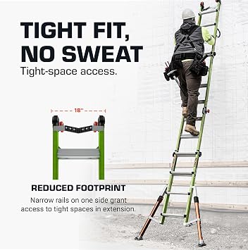 Little Giant Ladders Conquest All-Terrain 17',Hi-viz Green