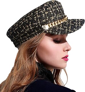 Women Tweed-Plaid-Newsboy Fiddler Cap Classic Cabbie-Berets Hat Winter Fashion Teens Adjustable 55-57CM