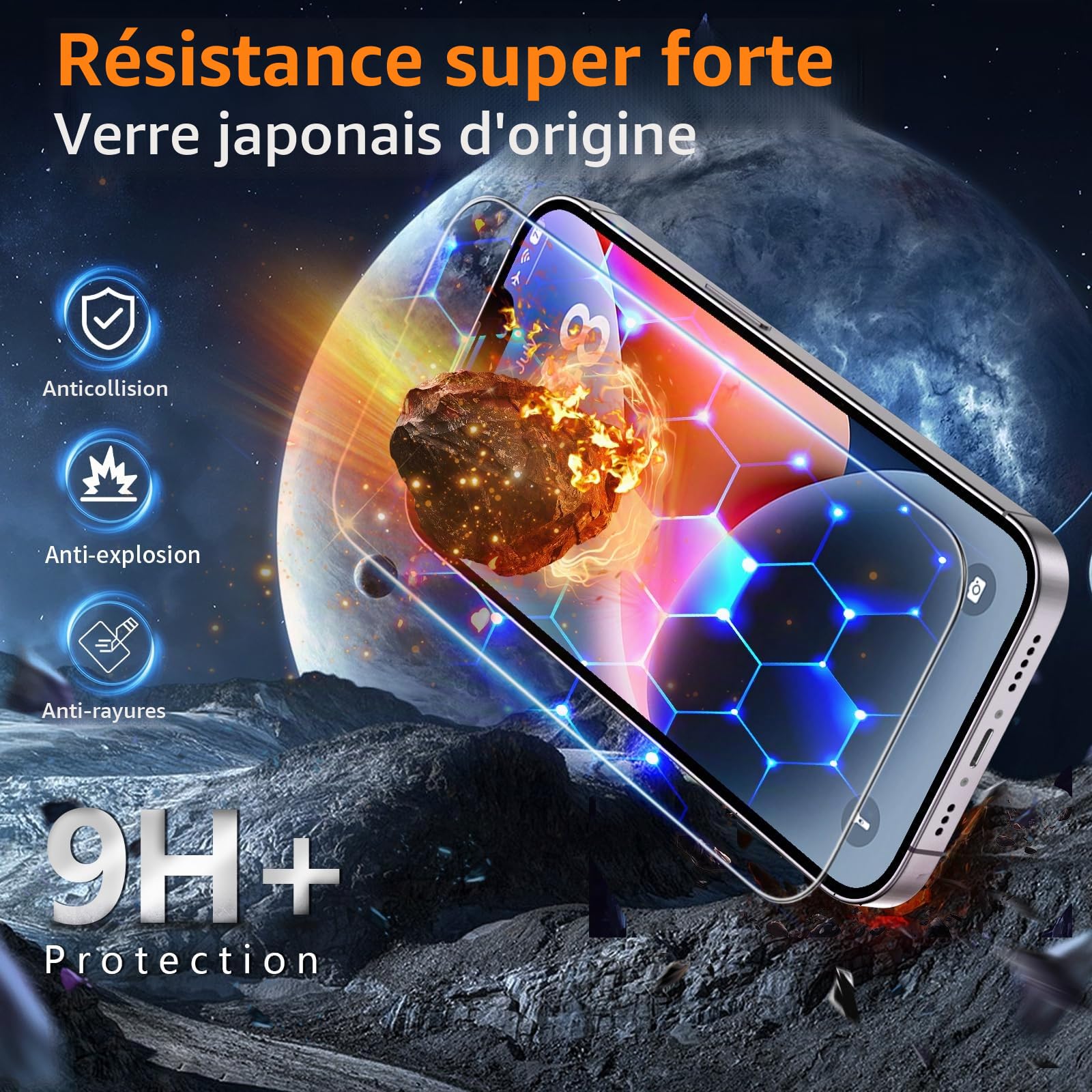 Tentoki Verre Trempé pour iPhone 16e, iPhone 13/13 Pro/iPhone 14 (6,1 Pouces), vitre Protection ecran [lot de 2] -Sans Bulles, Couverture Complète, Anti Rayures, Dureté 9H