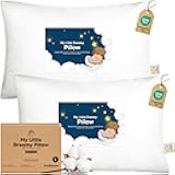 KeaBabies 2-Pack Toddler Pillows 2 Year Old to 5-13x18 Soft Organic Cotton Kids Pillow for Sleeping, Travel, School, Daycare, Nap, Toddler Bed, Machine Washable, Without Pillowcase (Soft White)