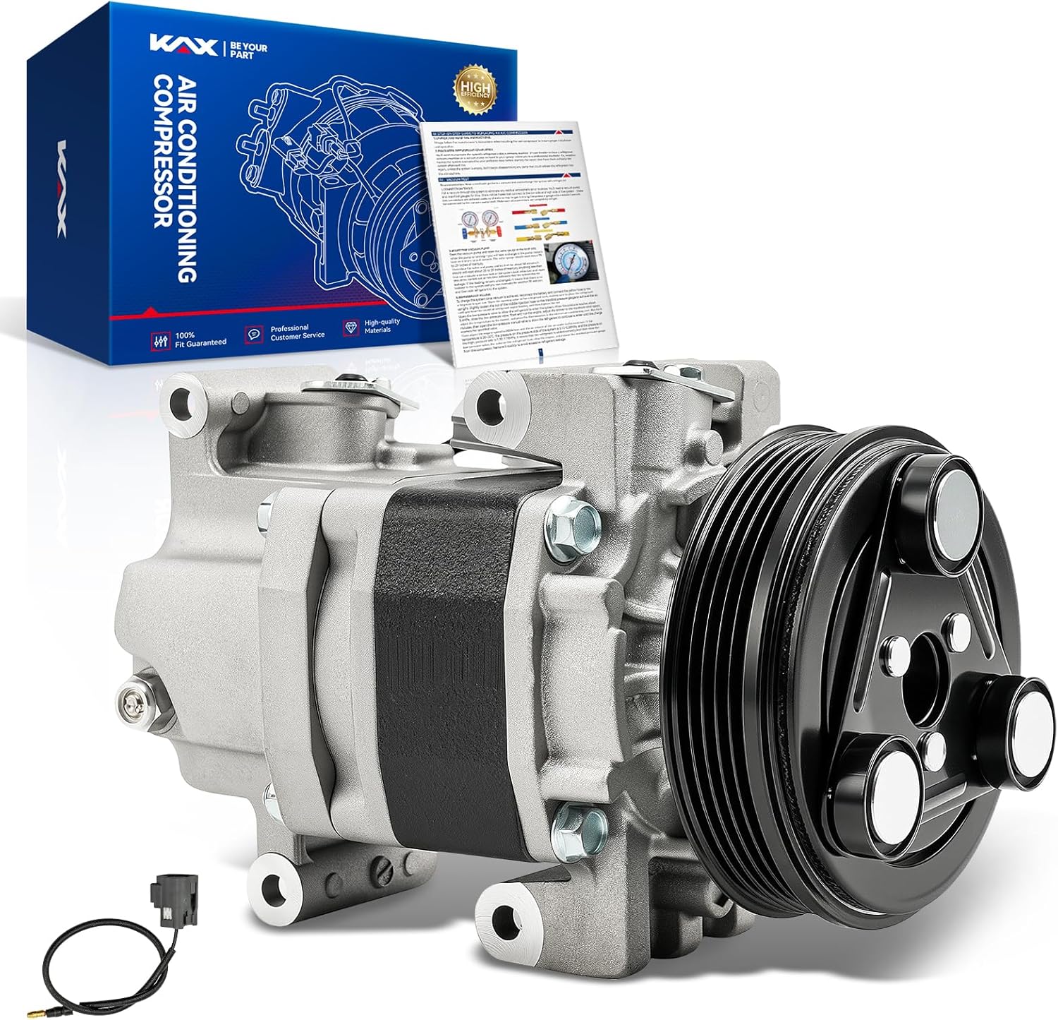 KAX C1840 Air Conditioning AC Compressor for Mazda 3 2006, 2008, 2007 2.3L/2.0L,5 2006-2008