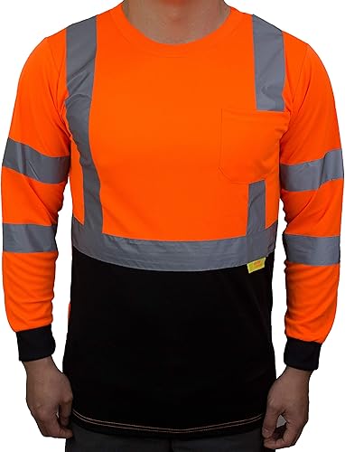 Miniatura 2 de Playeras refractarias de alta visibilidad NY BFL clase 3 con tela antihumedad, parte inferior color negro