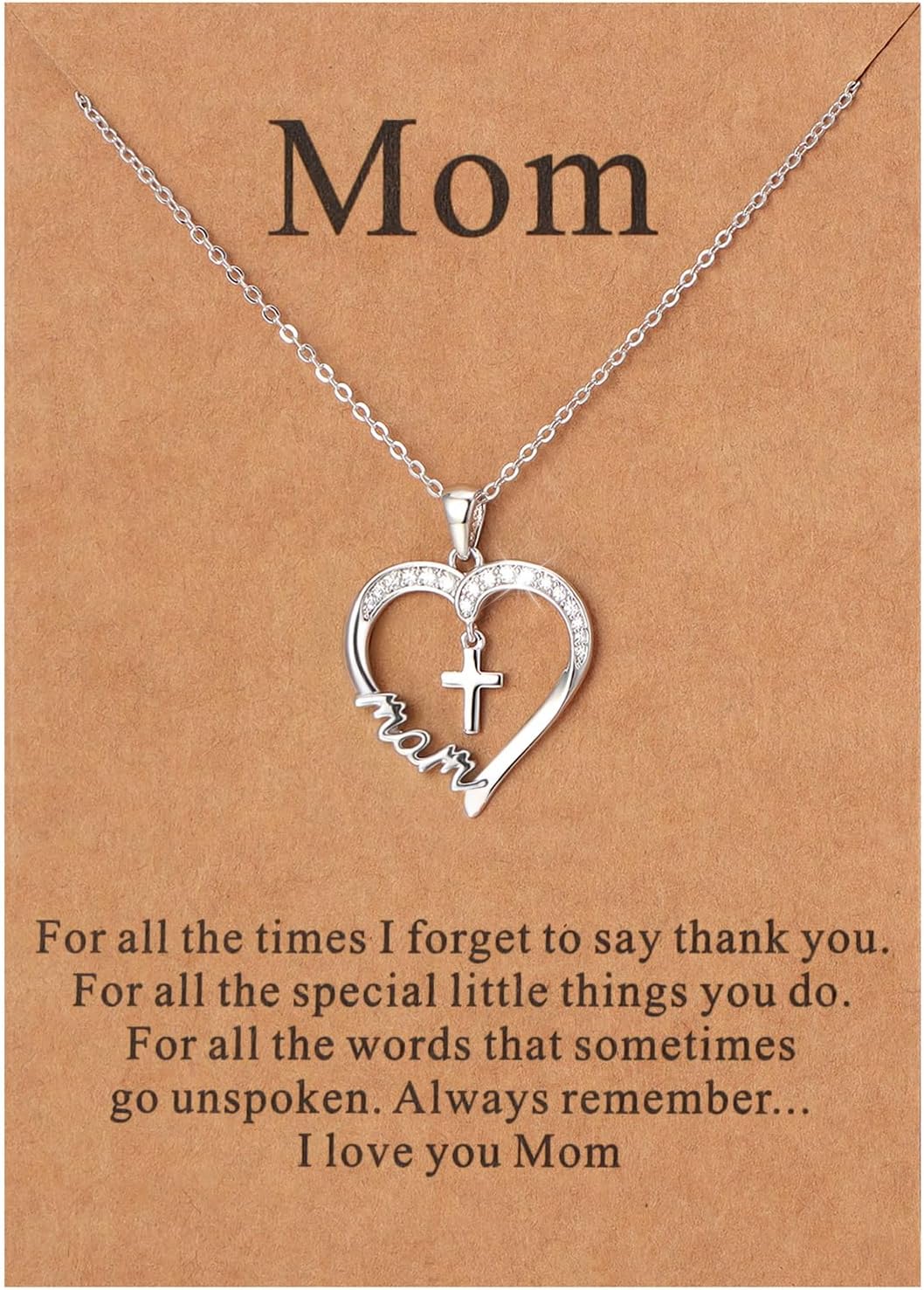 Lcherry Faith Heart Cross Necklace Christian Jewelry Mothers Birthday Gifts for Women