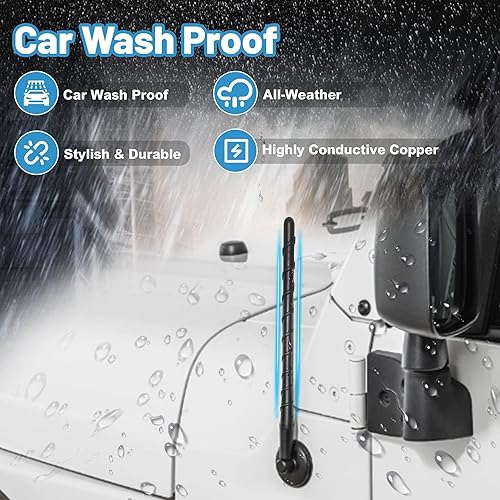 Miniatura 4 de Anina Mástil de antena de 7 pulgadas para Jeep Grand Cherokee 2011-2022, Renegade, Compass, Chrysler 200, Fiat 500 FM AM Radio Aerial 5091100AA