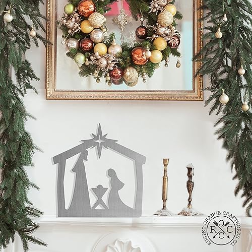 Miniatura 8 de ROCC RUSTED ORANGE CRAFTWORKS CO. Belén de 9 pulgadas - 4 estilos (estrella centelleante) escena del nacimiento de Jesús - Belén de la Santa Familia