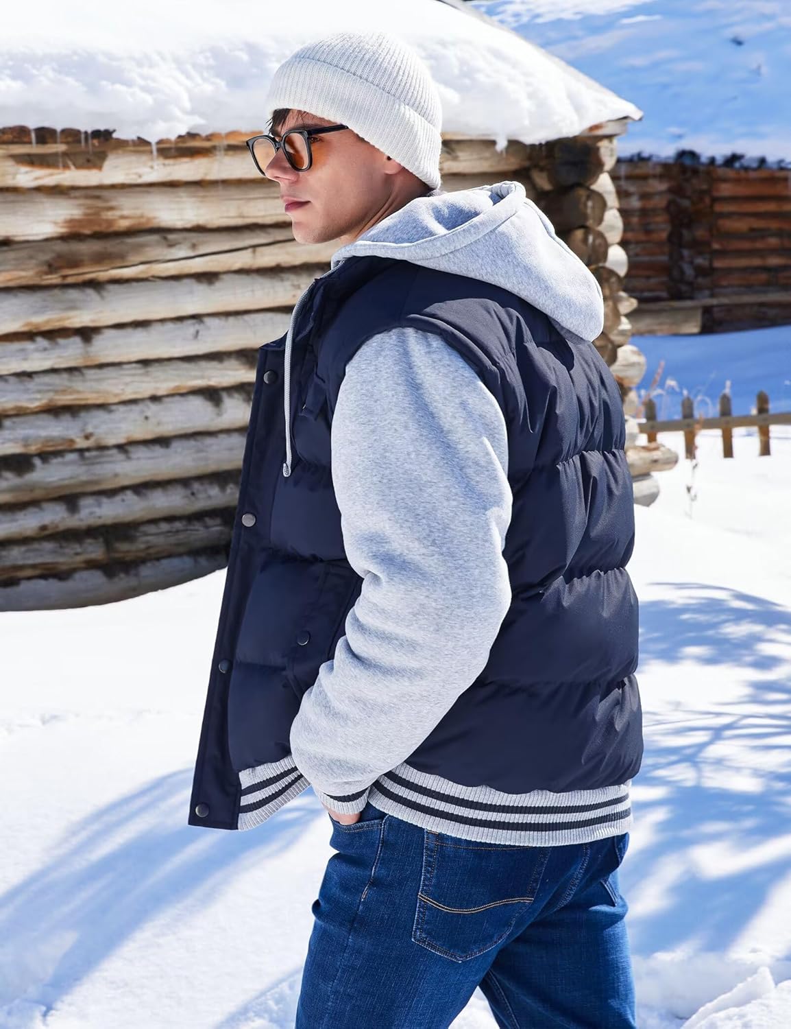 BEST SOUTH Men's Hooded Winter Coats Water Resistant Warm Thicken Insulated Full Zip Windproof Jackets with Pockets - Image 6