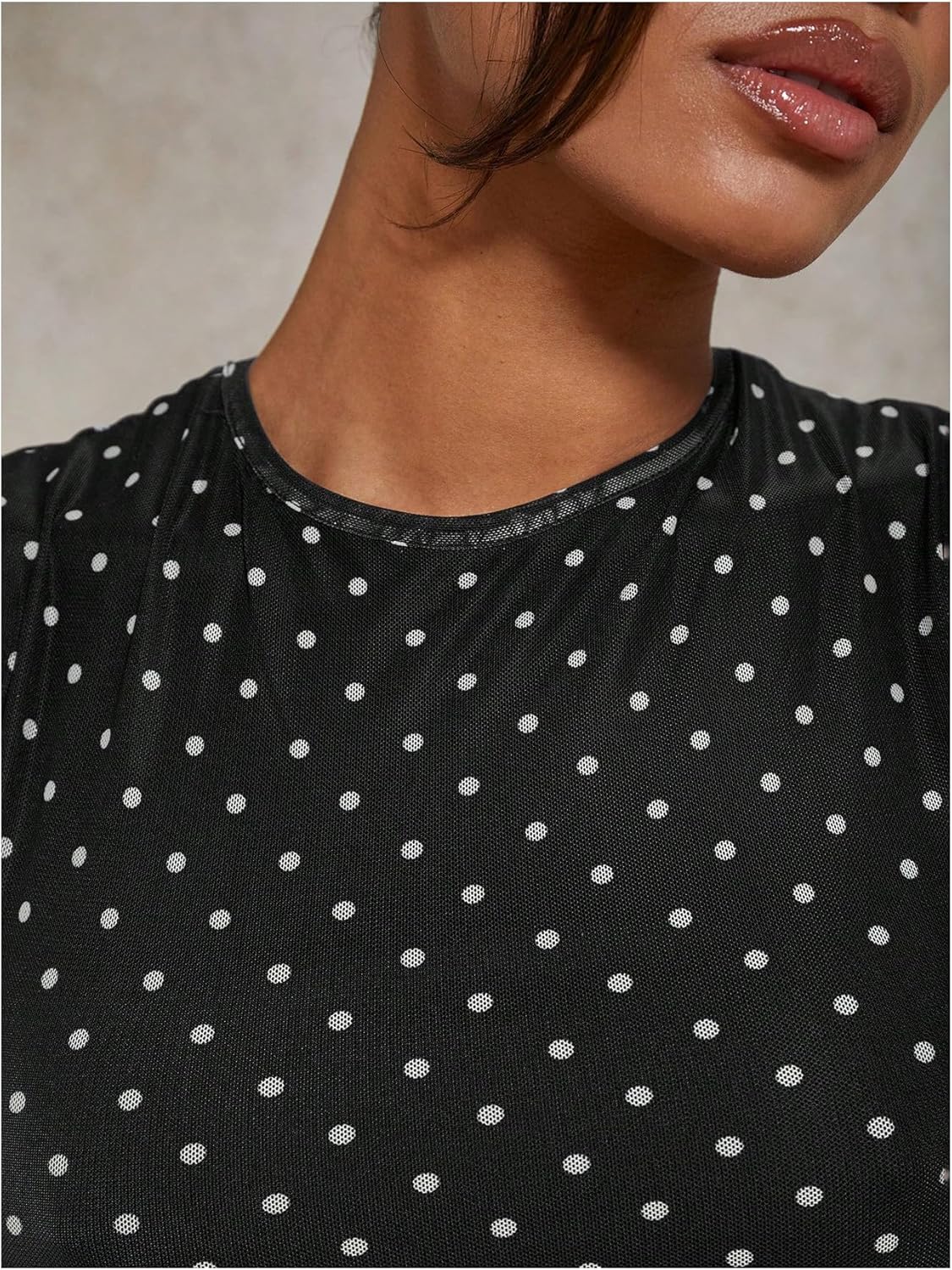 Milumia Women's Polka Dots Mesh Maxi Tank Dress Elegant Sleeveless Bodycon Long Dresses - Image 4