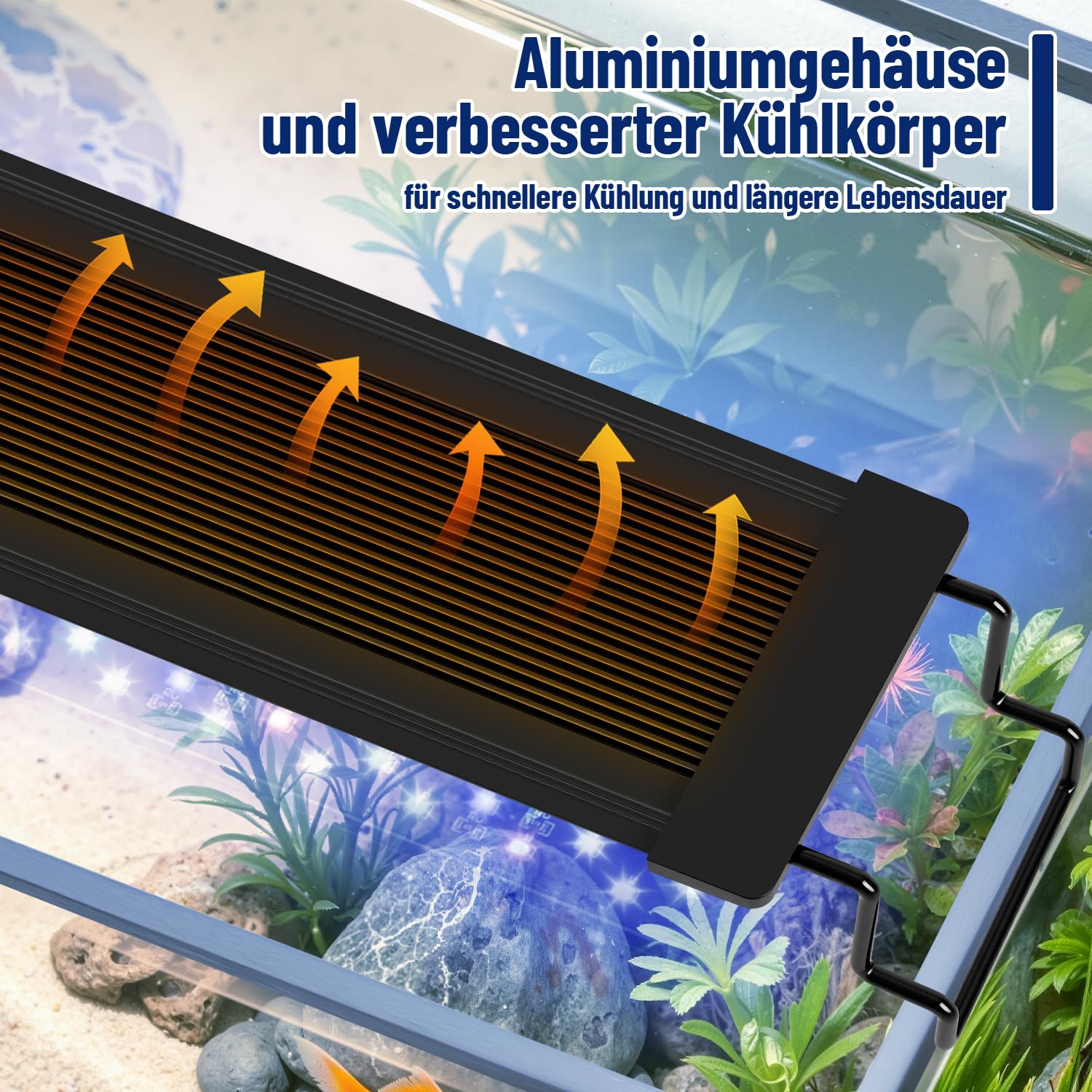 36W LED-Aquarienlicht für 100–120 cm Aquarien | RGB dimmbar Vollspektrum Pflanzenlampe mit Timer & Wasserschutz für Algen und Fische