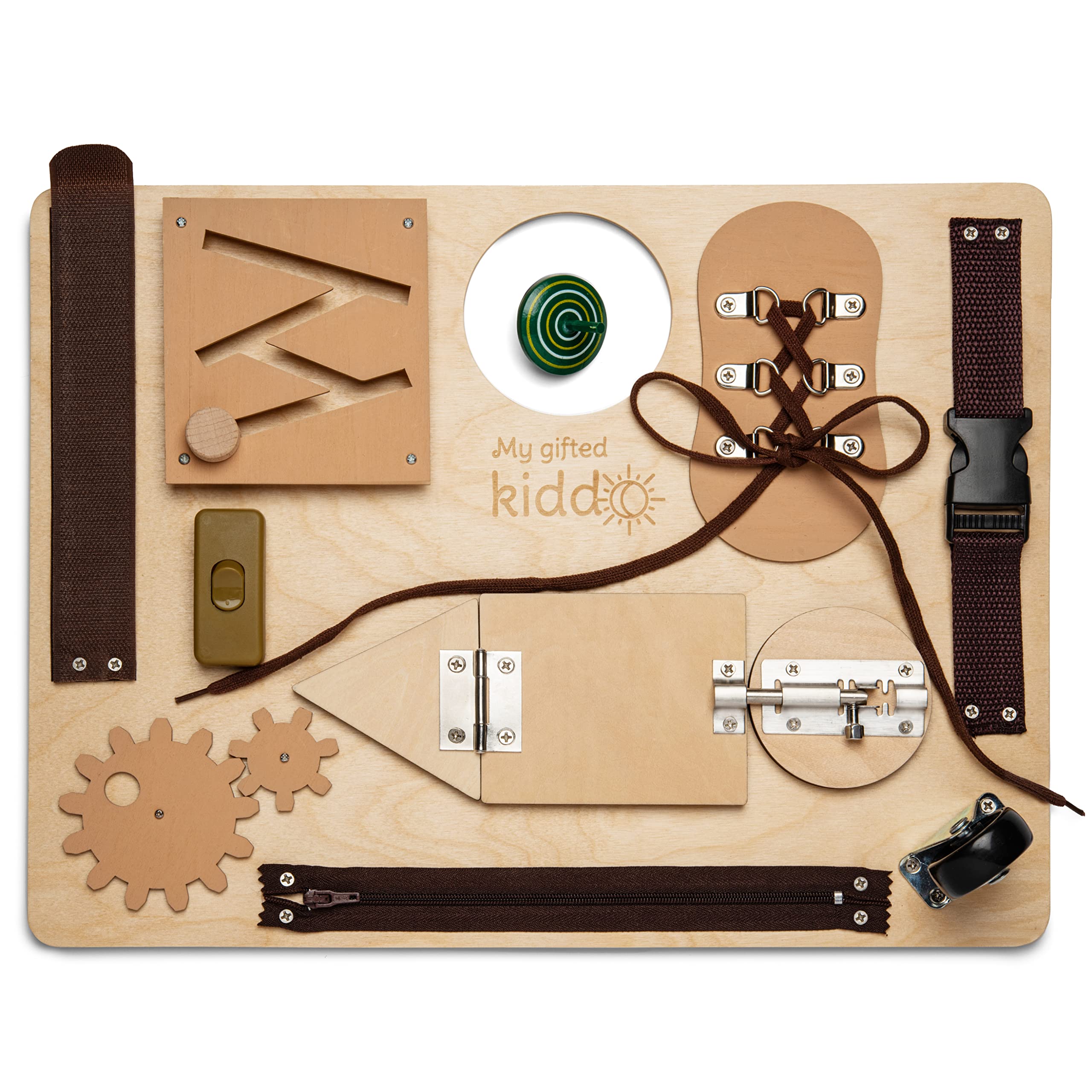 Buy Montessori Busy Board for Toddlers Wooden Busy Board with Spinning