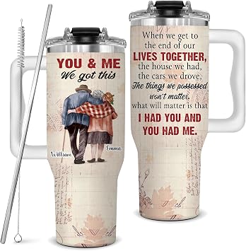 Valentine Gift For Wife, Husband - Wife Gifts - Husband Gifts - Wife, Husband Tumbler - Anniversary, Wedding, Birthday Gifts For Grandma, Grandpa, Dad, Mom, Wifey, Hubby, Women, Men 40OZ