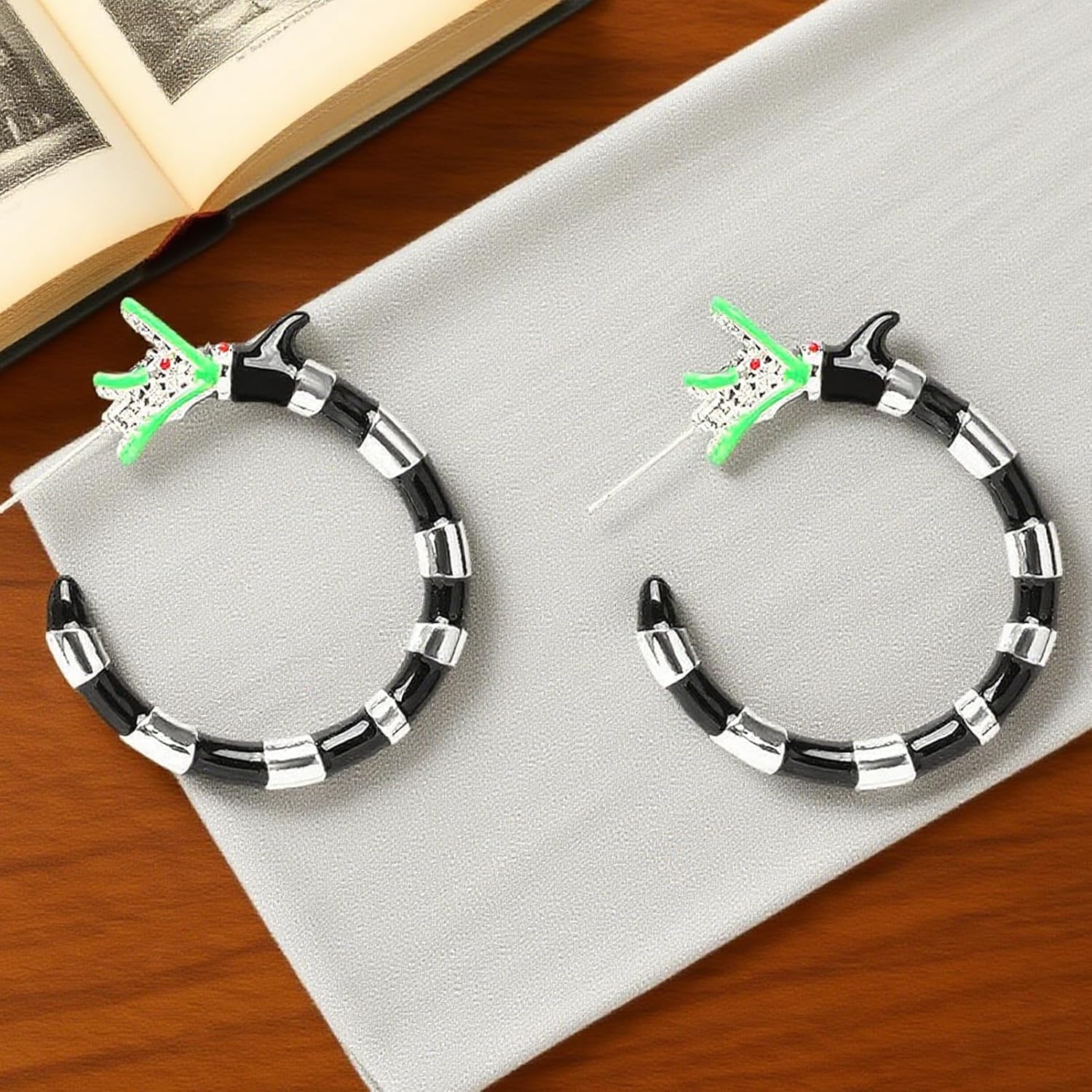 Halloween Coral Snake Earrings Horror Hoop for Women Costume Jewelry Accessories - Image 5