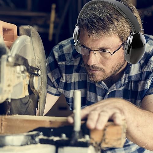 Miniatura 5 de MEDca Orejeras de seguridad - Orejeras de protección auditiva NRR de 31 DB, diadema protectora totalmente ajustable, talla única, desde niños hasta