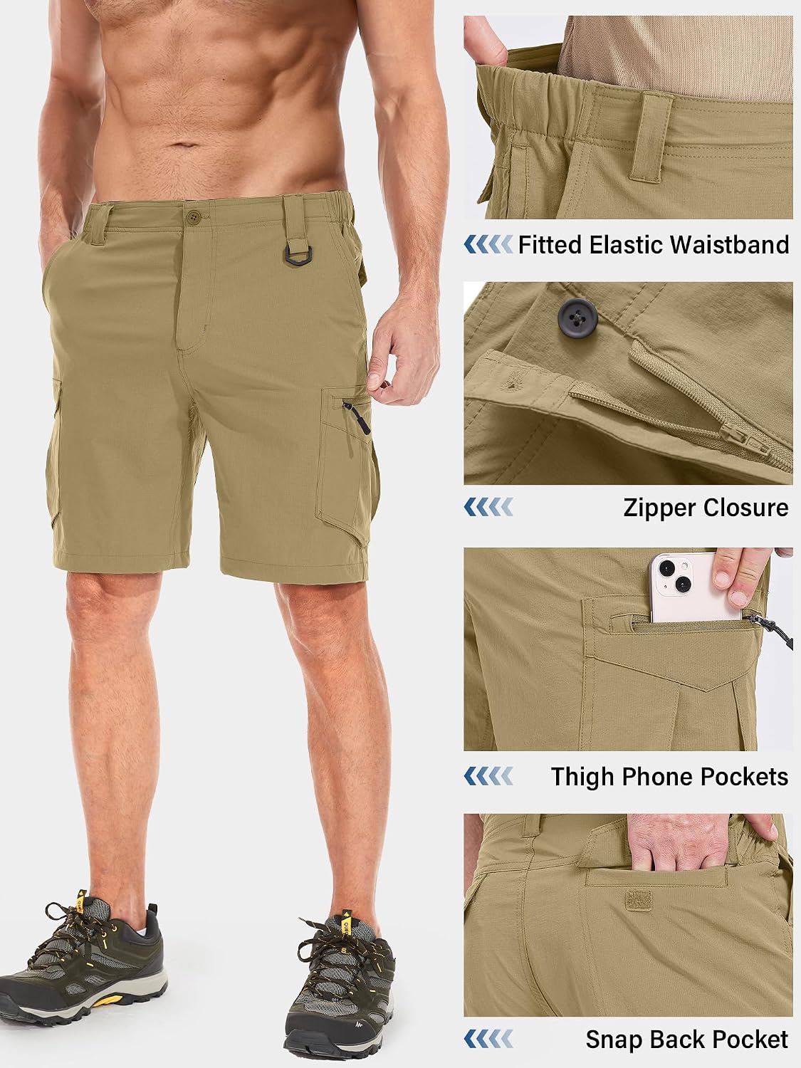 Toomett Mens Hiking Cargo Shorts