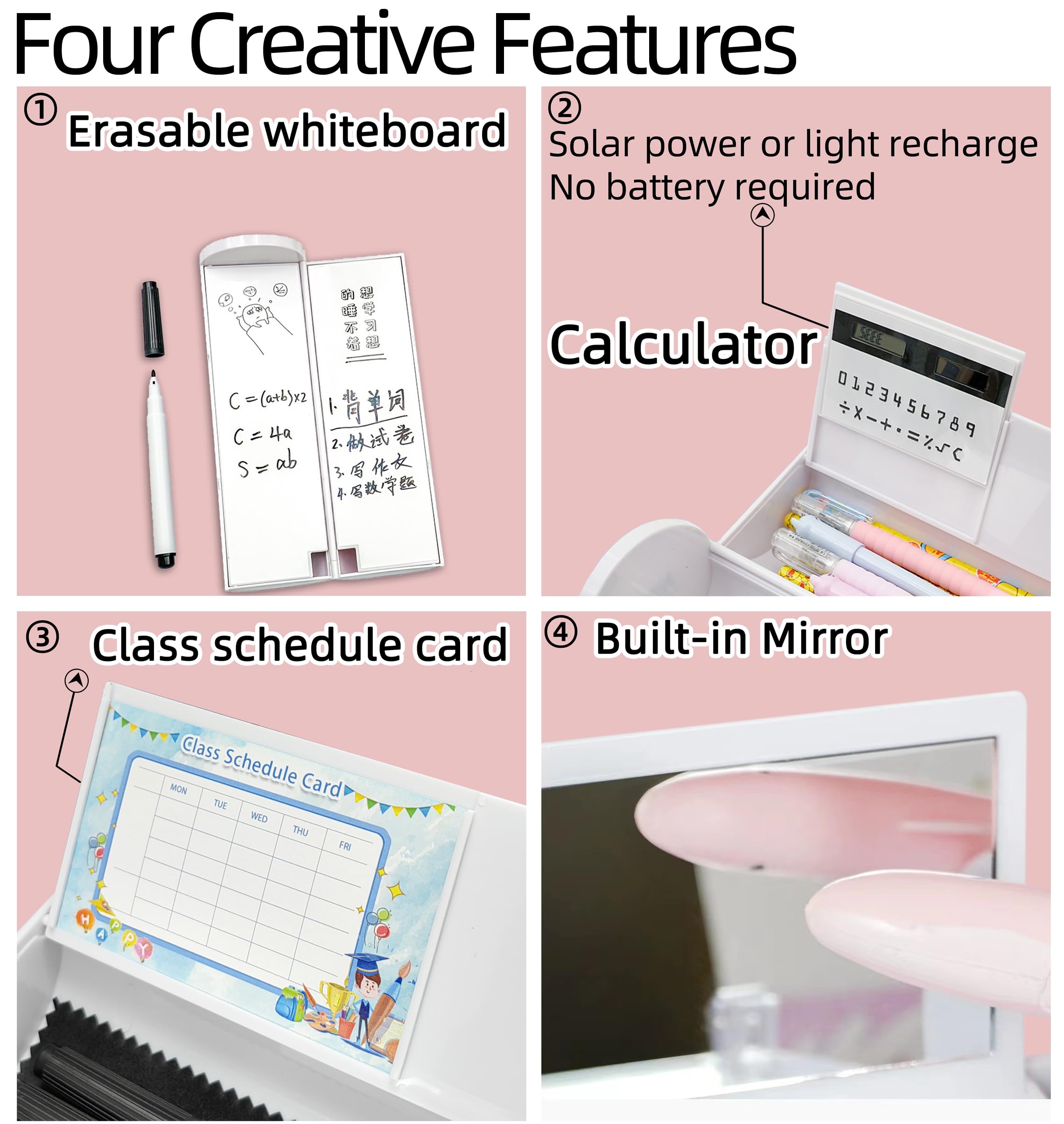 Amazon.com : NBX NewmeBox Pencil Case with Calculator, Mirror