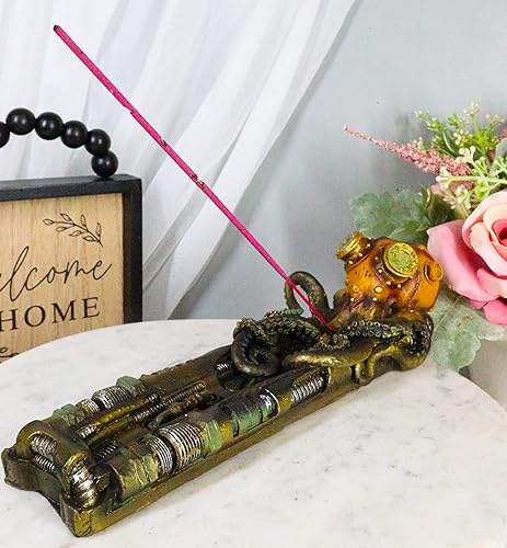 Miniatura 9 de Ebros Gift Steampunk - Submarino náutico Merodeador Pulpo Kraken con engranajes pintados esculpidos, tubos y tornillos, tuercas y pernos de