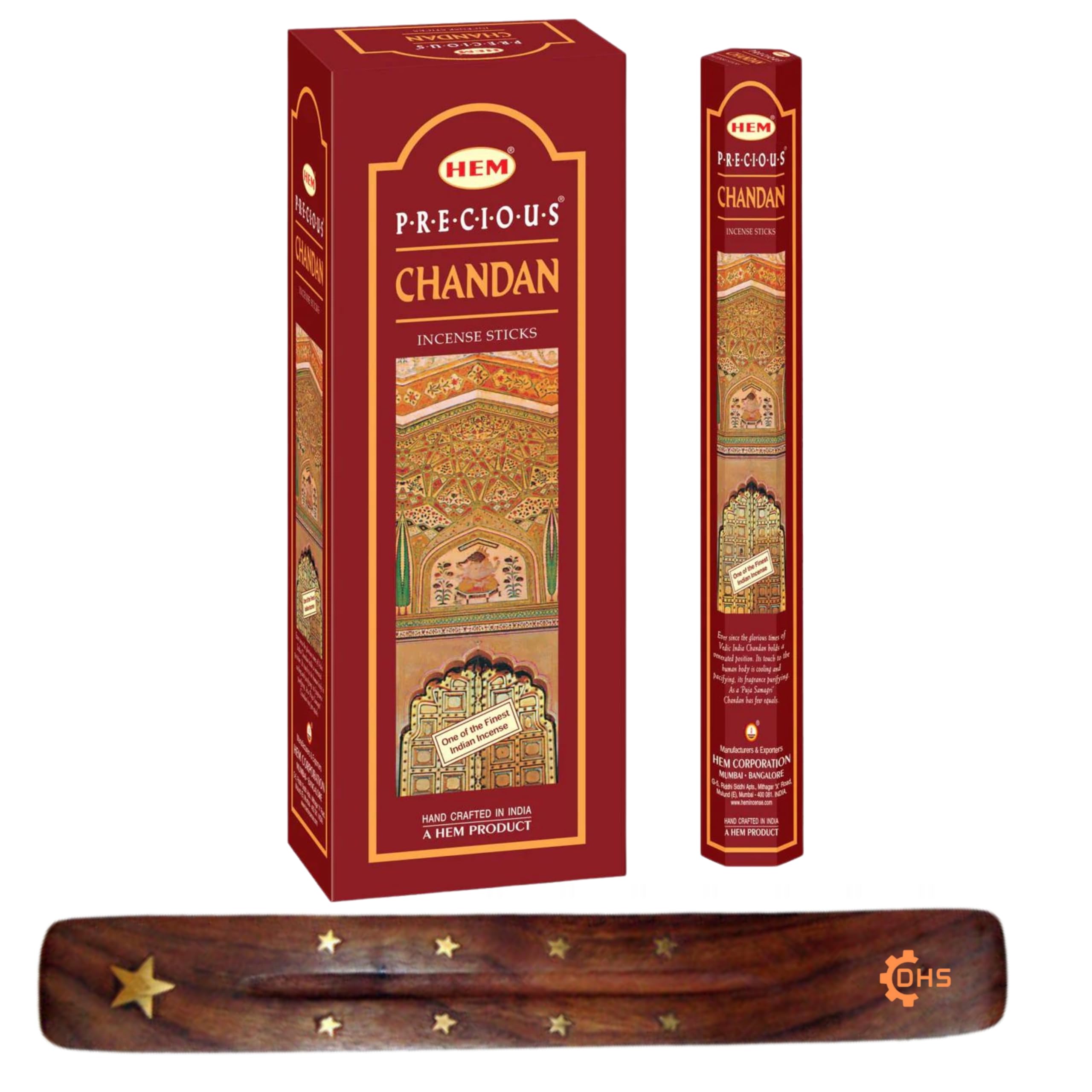 Dhs Precious Chandan Hem Incense Sticks With Stick Holder For Healing,Aromatherapy,Spirituality,Spa,Yoga,Meditation…