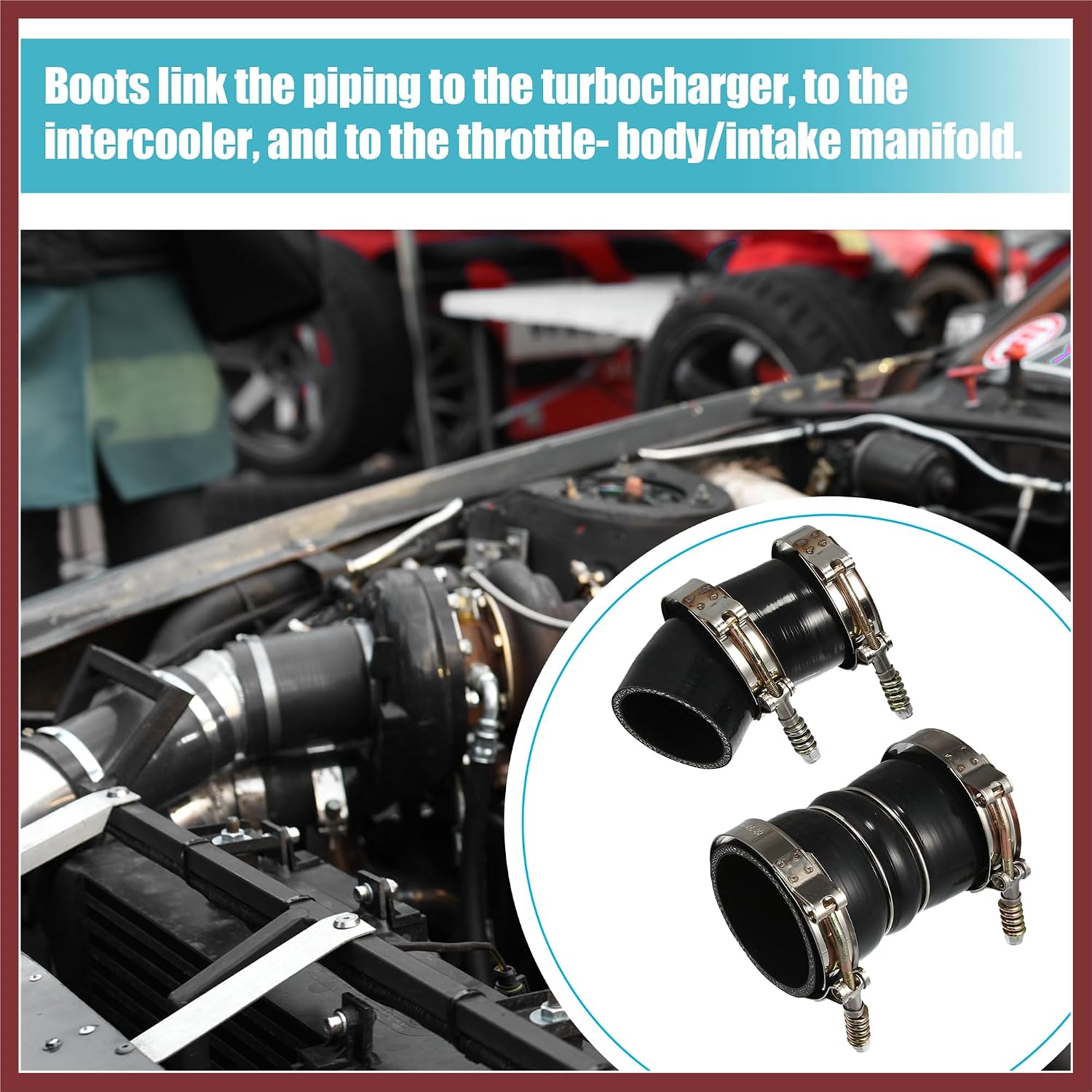 1 Set Intercooler Hose with T Bolt Clamps Kit for Ford F250 F350 2003 2004 2005 2006 2007 Only 6.0L Diesel Engine No.6C3Z6C640B Replace Parts