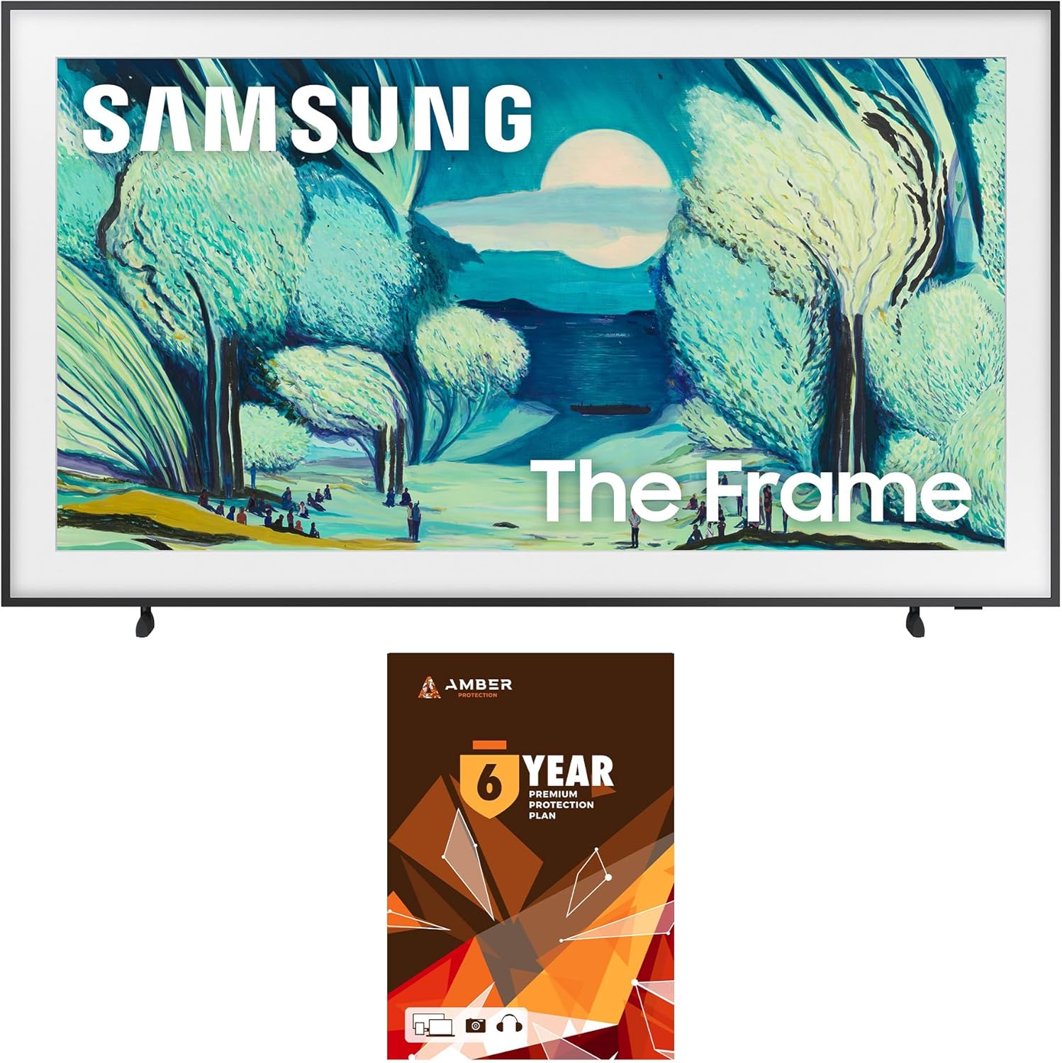 Samsung QN55LS03FAFXZA 55 Inch The Frame QLED 4K Art Mode Vision AI Smart TV with 6 Year Amber Protection Plan (2025)