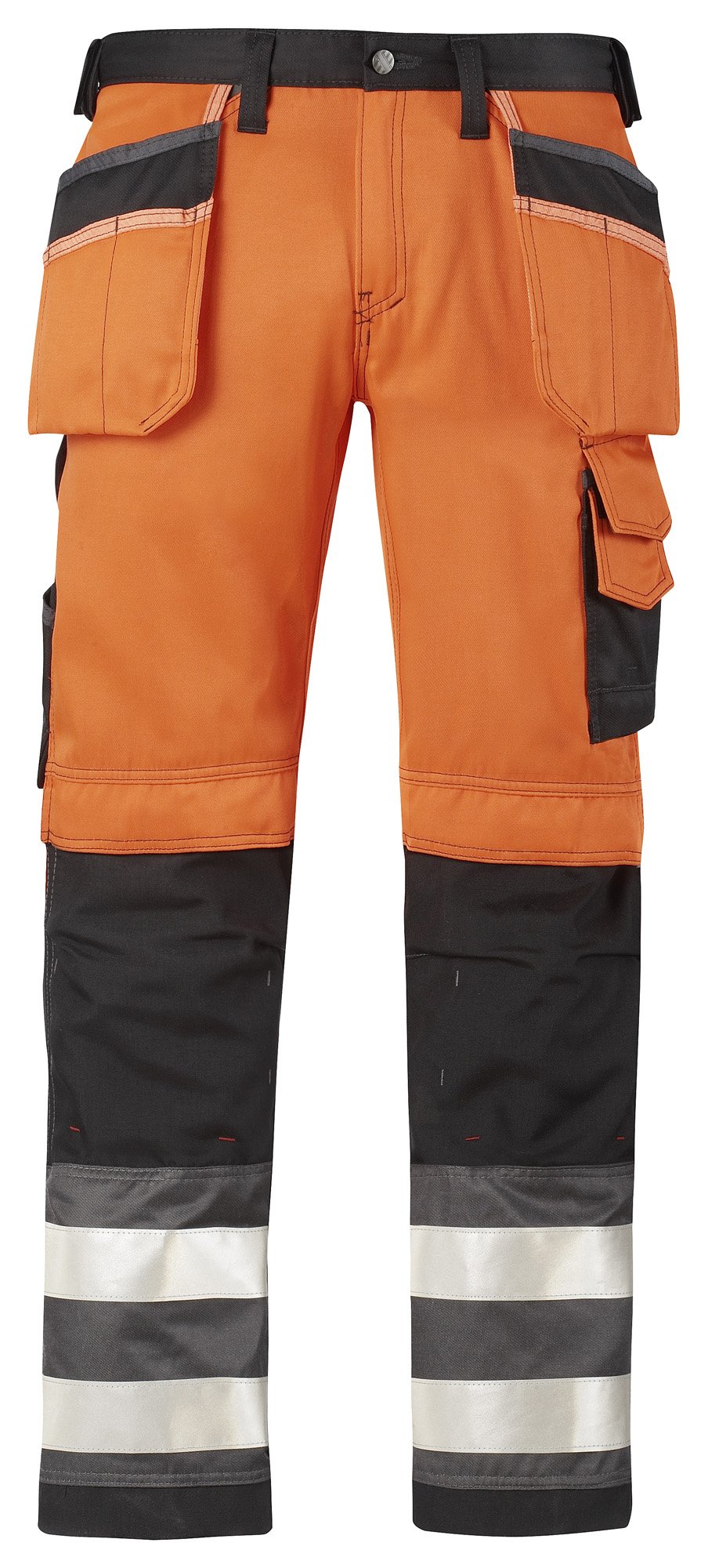 Snickers Warnhose mit Holstertaschen Klasse 2, 1 Stück, 62, orange/schwarz, 32335574062