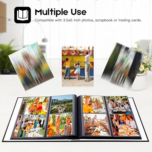 Miniatura 2 de Álbum de fotos de 3.5 x 5 pulgadas, álbum de fotos de 3.5 x 5 pulgadas con capacidad para 256 fotos, cubierta de lino, libro de fotos de 3 x 5 con