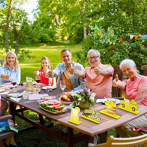 Miniatura 4 de Blulu 4 piezas de decoración de mesa de verano, centro de mesa, mesa de madera de limón, decoración para fiesta de verano, casa de campo, decoración