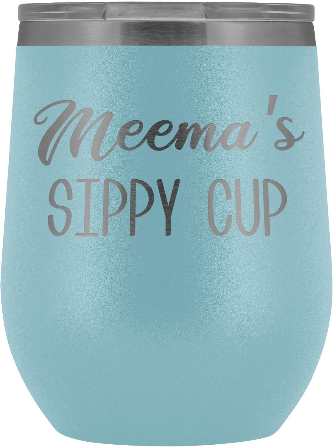 HollyWood & Twine Meema's Sippy Cup Meema Wine Tumbler Gifts for Meemas Funny Stemless Stainless Steel Insulated Tumblers Hot Cold BPA Free 12oz Travel Cup