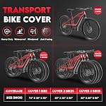 Zettum Couverture cyclable pour le transport 1 Vélo - 600D Couvertures de vélo de voyage pour les vélos sur rack de vélo arrière étanche & Heavy Duty, Couverture de sac à vélo complet extérieur pour les vélos simples sur le stockage de la chaîne de voiture