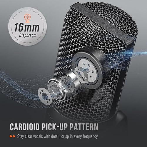 Miniatura 3 de FIFINE Micrófono USB de grabación de auriculares de 0.138 in0.250 in, paquete de estudio en MAC OS, Windows, para podcasting, YouTube, videos,