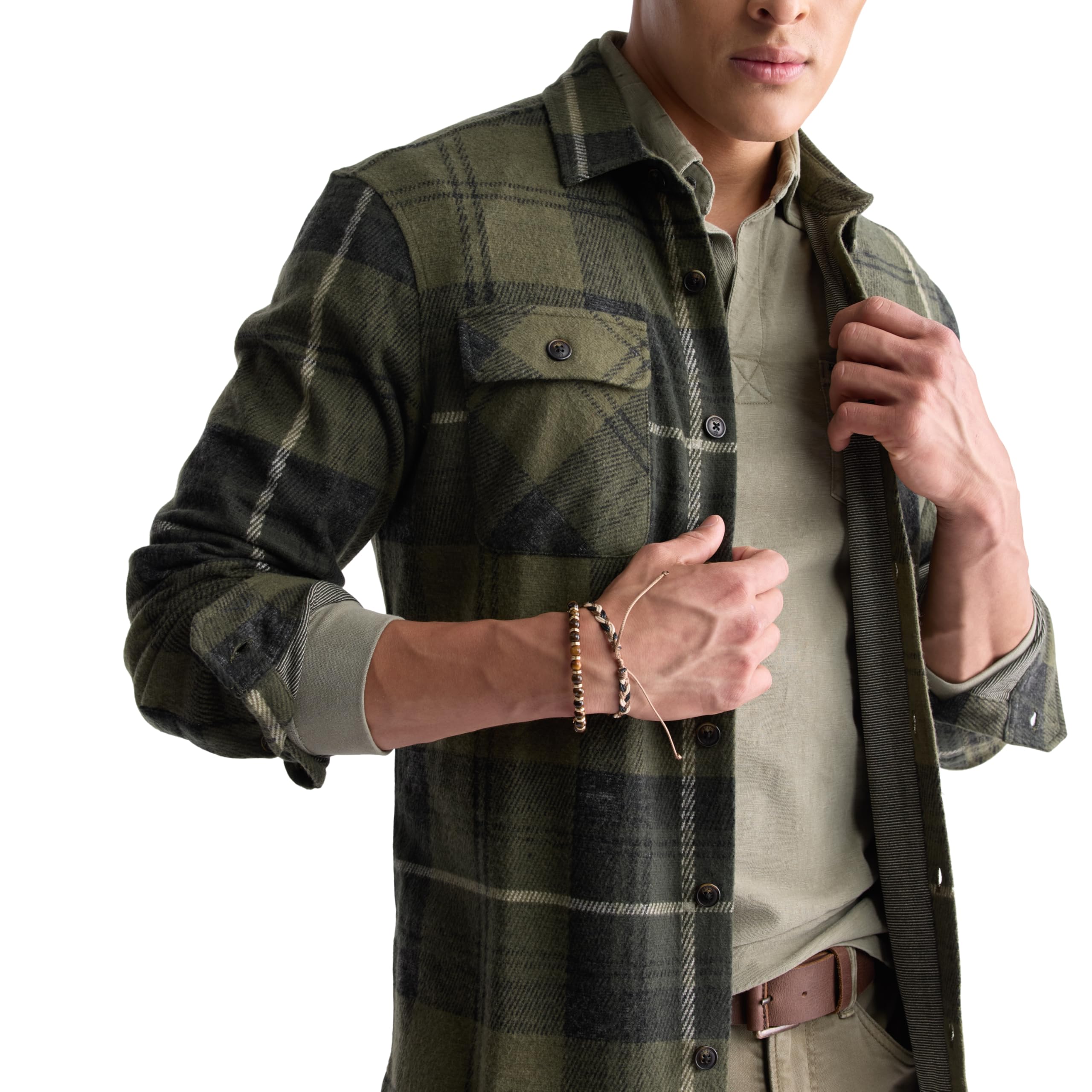 Buffalo David Bitton Koszula z długim rękawem z zapięciem na guziki Mężczyźni Long Sleeve Button Down Blanket Shirt
