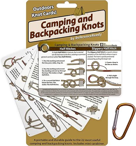 Outdoor Knots Pocket Guide - Waterproof Knot Tying Cards with