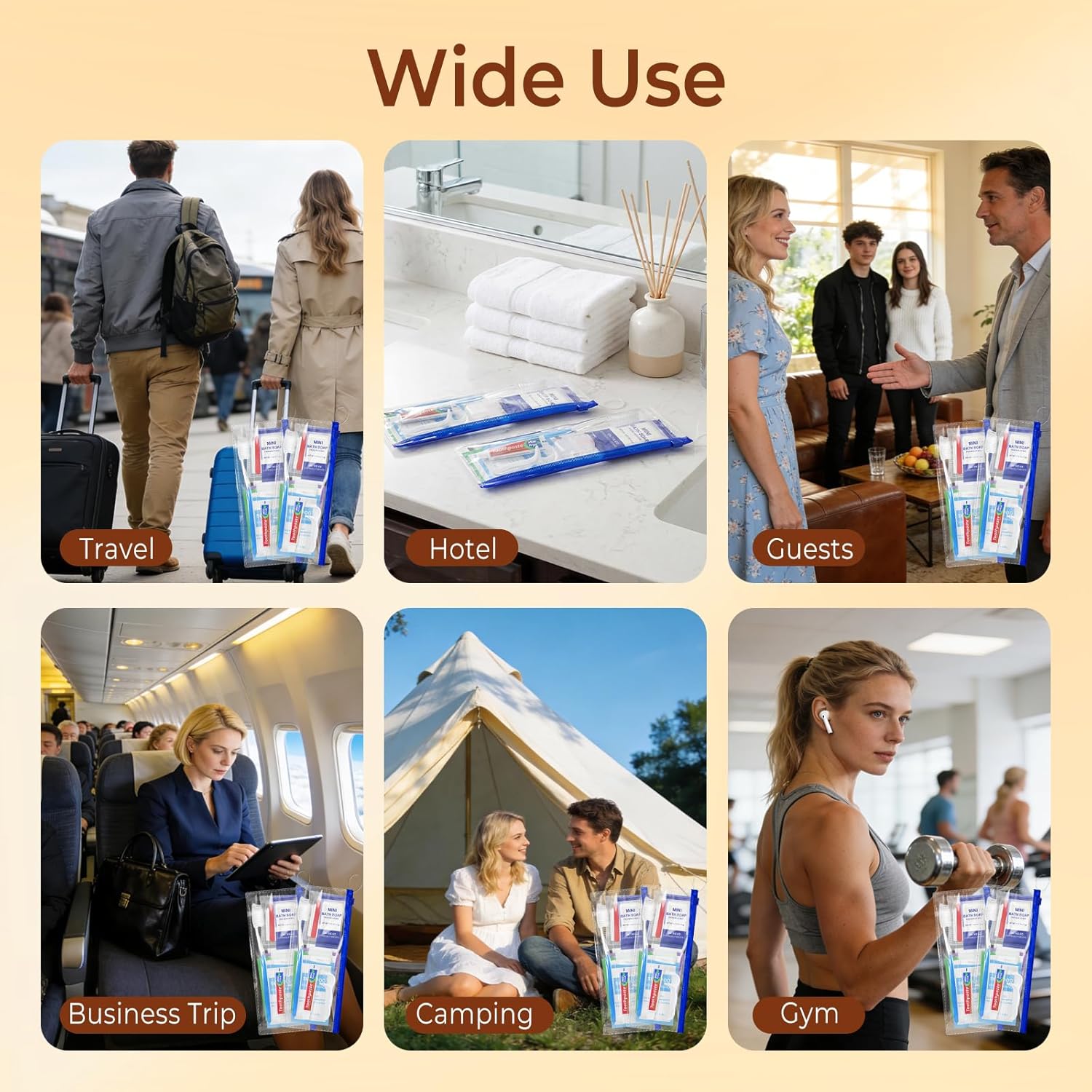 50 Set Personal Hygiene Kit Bulk,12-IN-1 Individually Wrapped Blue Basic Toiletry Supplies Disposable Travel Toothbrushes and Hotel Vanity Set for Homeless,Guests,Charity