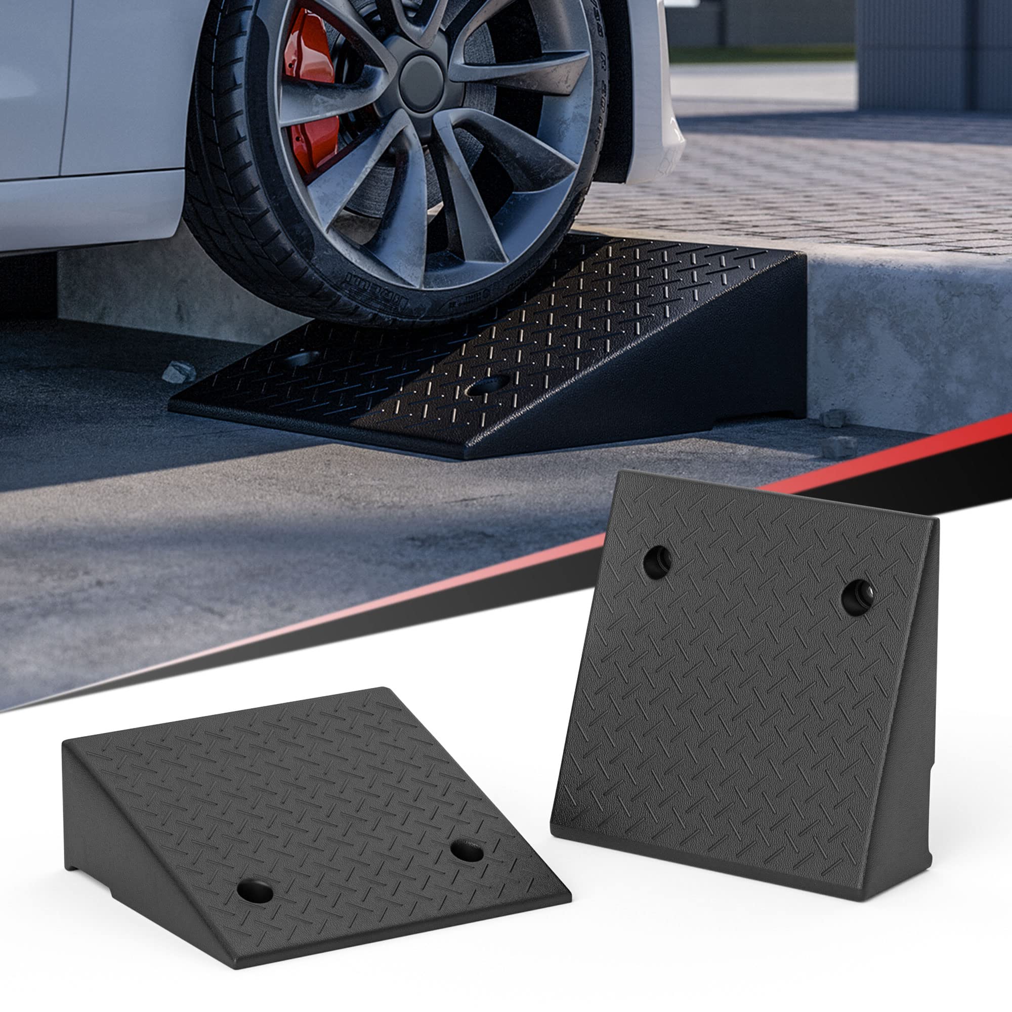 Buy Richeer 2PCS Rubber Curb Ramp 6'' High Heavy Portable Threshold
