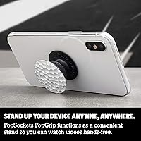 Vista 7 de PopSockets: PopGrip - Soporte extensible y agarre con tapa intercambiable para teléfonos y tabletas, metal martillado plateado