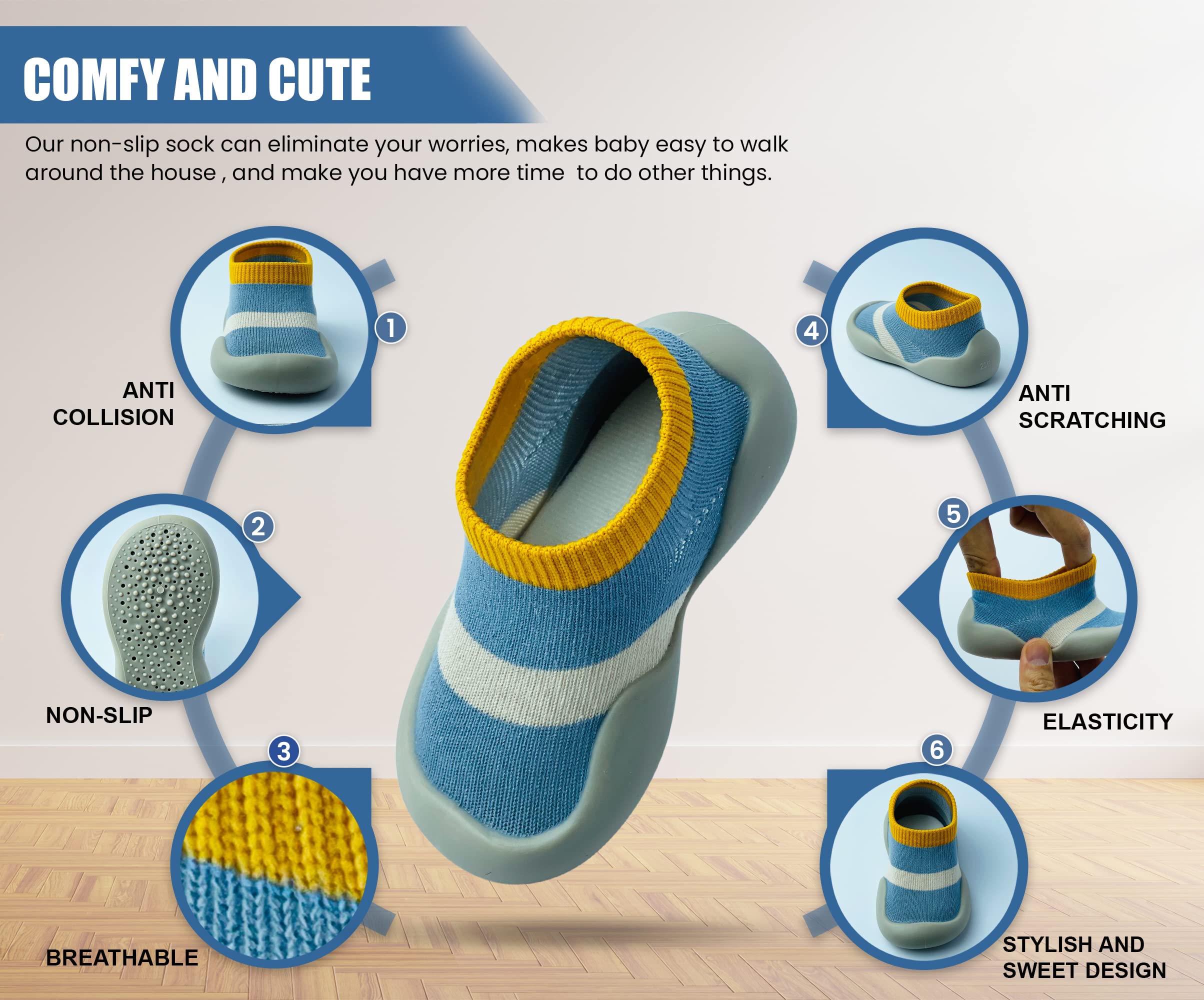 Zapatos de bebé para niños y niñas, zapatos de primera caminata antideslizantes con suela suave para niños pequeños