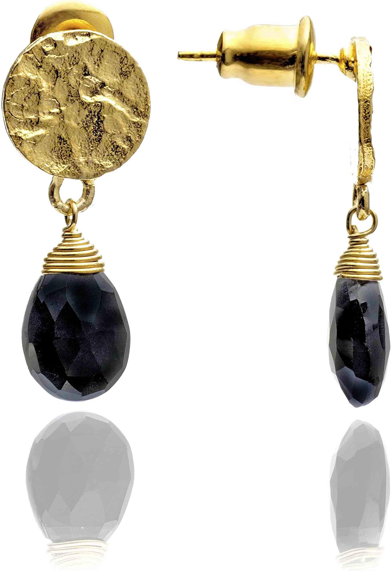 Athena Small Drop Earrings: Black Onyx