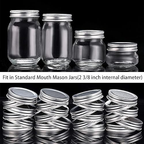 Miniatura 2 de Pangda Paquete de 24 tapas para tarros de masón, sellos de silicona de boca regular, a prueba de fugas, tapas sólidas de almacenamiento seguro