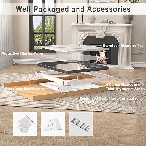 Miniatura 83 de Espejo de baño con marco negro de 20 x 30 pulgadas para pared, espejo de pared con marco de metal mate, espejo rectangular de esquina redondeada