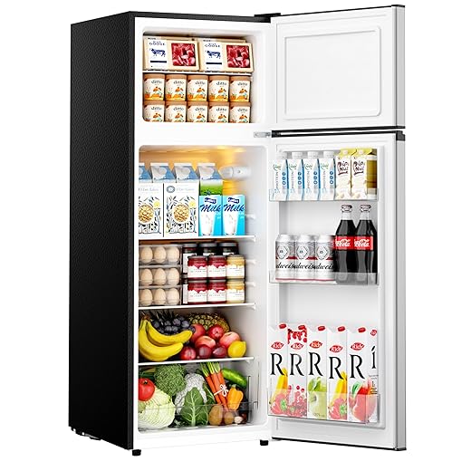 EUHOMY 7.4 Cu.Ft. Refrigerator with Freezer, 2 Door Fridge, Large Capacity,Adjustable Thermostat, Refrigerator for Kitchen/Dorm/Apartment/Garage - Food Storage or Cooling drinks, Silver