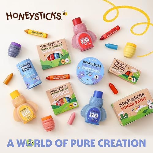 Miniatura 9 de Honeysticks Pintura de dedos no tóxica (6 colores brillantes), lavable de la piel, pintura segura para dedos para niños pequeños, niños de 1 a 3, 2