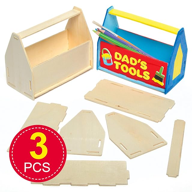 Foto 2 de 7 de Baker Ross Kits de Madera para ordenar tu Escritorio (Paquete de 3) Que los niños Pueden Montar