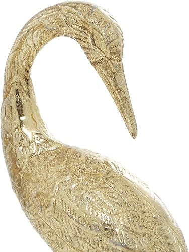 Miniatura 2 de Deco 79 Escultura decorativa de flamenco de metal de aluminio para decoración del hogar, juego de 2 figuras decorativas de 15 pulgadas, 17 pulgadas