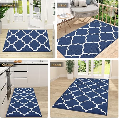 Miniatura 7 de OLANLY Tapete para puerta de interior, 30 x 17 pulgadas, antideslizante, absorbente, resistente a la suciedad, lavable de perfil bajo, tapete para