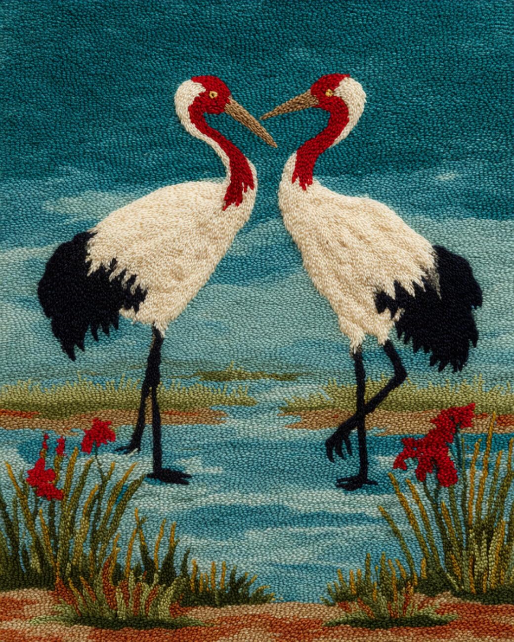 AMBATTERY Latch Hook Tapestry Kit Birds and Landscapes 55x75cm