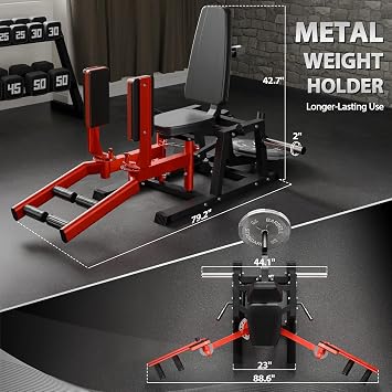 Mikolo Hip Abductor Machine, Plate-Loaded Inner and Outer Thigh Machine, Abductor Adductor Machine with 6-Level Gear System, Glute Machine for Home Gym
