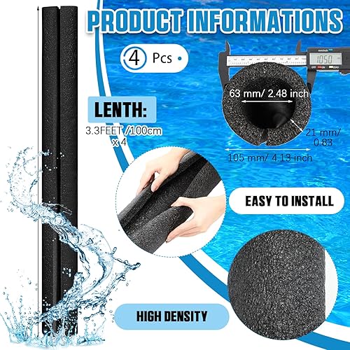 Miniatura 2 de Hanaive 4 fideos grandes de piscina de 40 pulgadas x 4.1 pulgadas, fideos grandes de natación a granel para proyectos de manualidades flotantes,