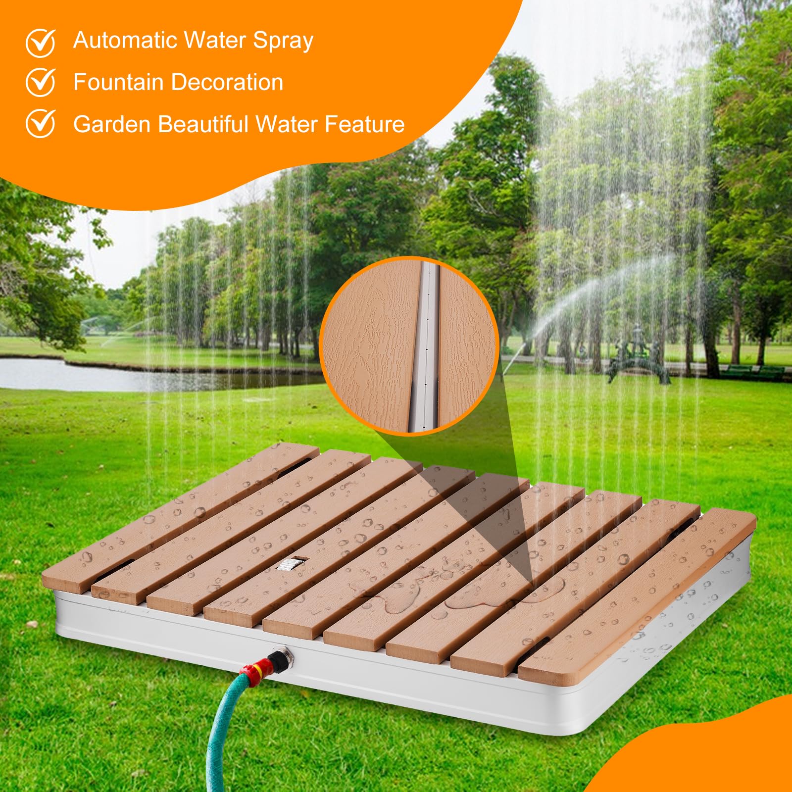 Douche de Sol avec Commande à Pédale, Hauteur Max. 3,5 m, Douche Extérieur Résistante aux UV et Antidérapante pour Piscine, Jardin et Sauna