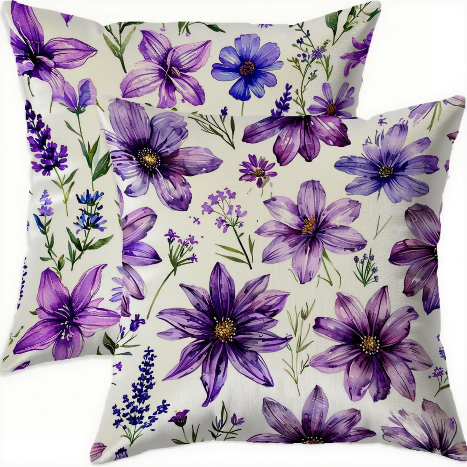 Housse coussin velours de luxe violet 70x70cm décoration D583