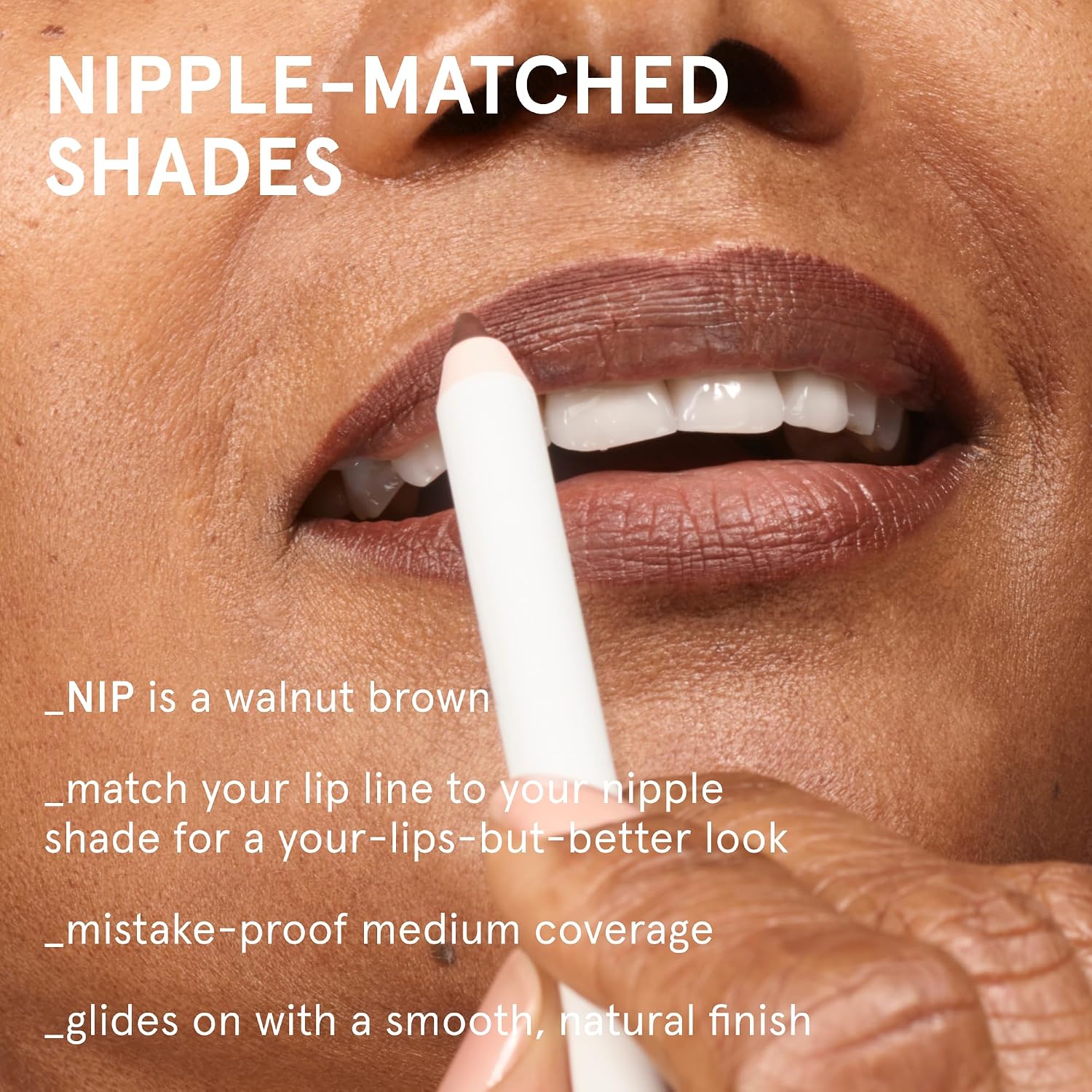 Glossier Lip Line, Nip - Brown Lip Liner Pencil, Long Lasting Water-Resistant Smudge-Resistant Transfer-Resistant Medium Coverage Definer with Jojoba Oil, Natural Shape and Tones for Sensitive Skin