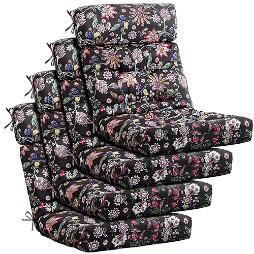 Barydat 4 Pcs Tufted High Back Chair Cushion Indoor Outdoor