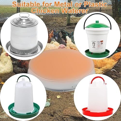 Miniatura 3 de Calentador de agua de pollo para aves de corral base de calentador de agua de pollo para invierno, para agua de aves de corral de plásticometal de